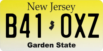 NJ license plate B41OXZ