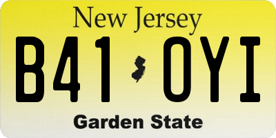 NJ license plate B41OYI