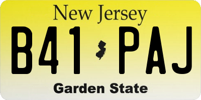 NJ license plate B41PAJ