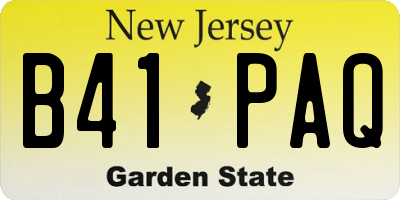 NJ license plate B41PAQ