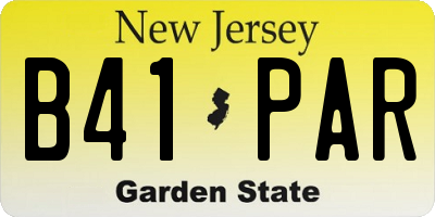 NJ license plate B41PAR