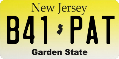 NJ license plate B41PAT