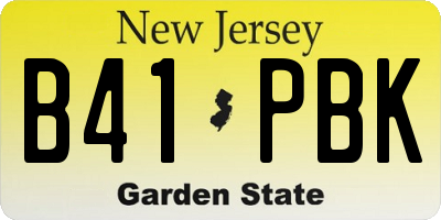 NJ license plate B41PBK