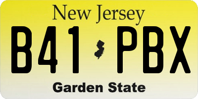 NJ license plate B41PBX