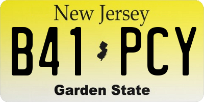 NJ license plate B41PCY