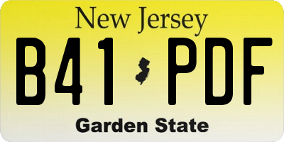 NJ license plate B41PDF
