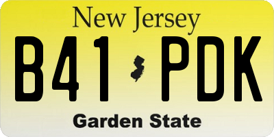 NJ license plate B41PDK