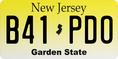 NJ license plate B41PDO