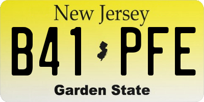 NJ license plate B41PFE