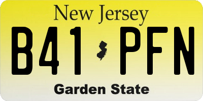 NJ license plate B41PFN