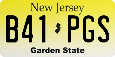 NJ license plate B41PGS