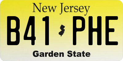 NJ license plate B41PHE