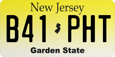 NJ license plate B41PHT