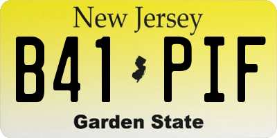 NJ license plate B41PIF