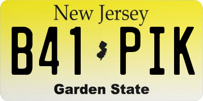 NJ license plate B41PIK