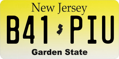 NJ license plate B41PIU