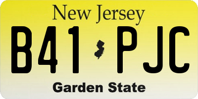 NJ license plate B41PJC