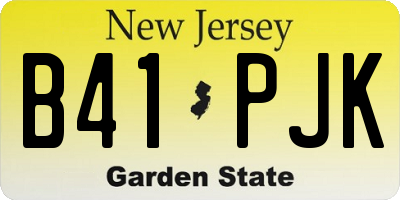 NJ license plate B41PJK