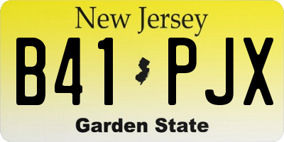 NJ license plate B41PJX