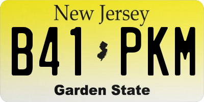 NJ license plate B41PKM