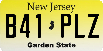 NJ license plate B41PLZ