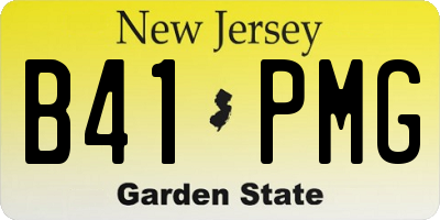 NJ license plate B41PMG