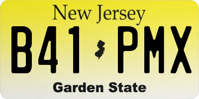 NJ license plate B41PMX