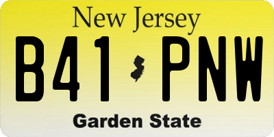 NJ license plate B41PNW