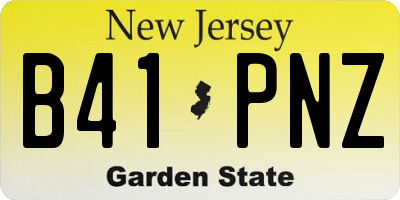 NJ license plate B41PNZ