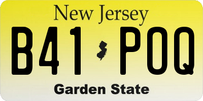 NJ license plate B41POQ