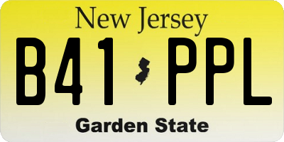 NJ license plate B41PPL