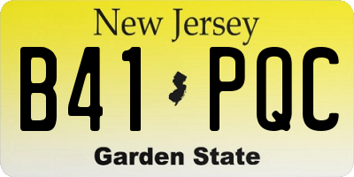 NJ license plate B41PQC
