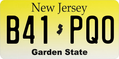 NJ license plate B41PQO