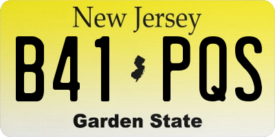 NJ license plate B41PQS