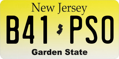 NJ license plate B41PSO