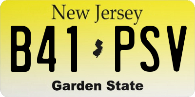 NJ license plate B41PSV
