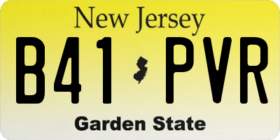NJ license plate B41PVR