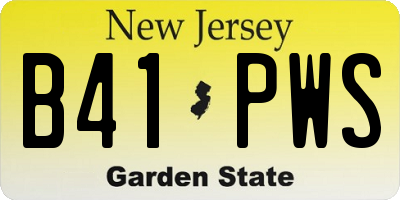 NJ license plate B41PWS