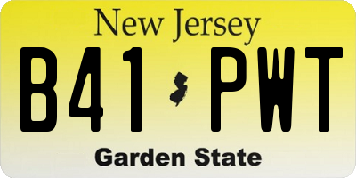 NJ license plate B41PWT