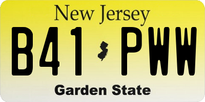 NJ license plate B41PWW
