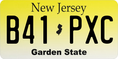 NJ license plate B41PXC