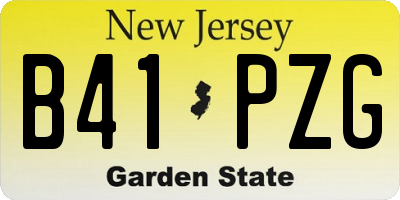 NJ license plate B41PZG