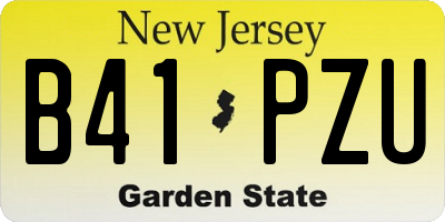 NJ license plate B41PZU