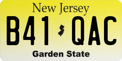 NJ license plate B41QAC