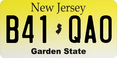 NJ license plate B41QAO