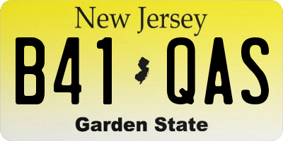 NJ license plate B41QAS
