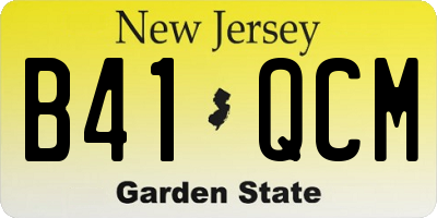 NJ license plate B41QCM