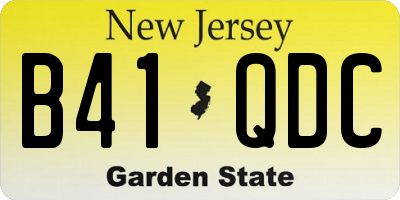 NJ license plate B41QDC