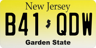 NJ license plate B41QDW