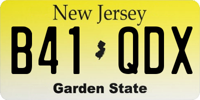 NJ license plate B41QDX